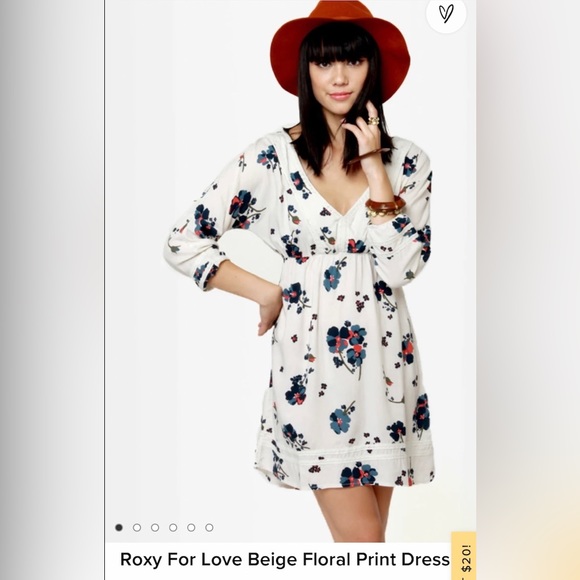 Floral mini dress / ROXY / size small - Picture 1 of 4